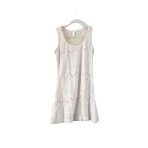 OPHELIA Ivory Lace Sleeveless Sheath Mini Dress Sz M